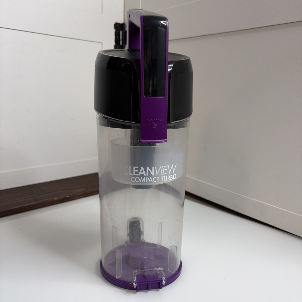 Bissell CleanView Compact 3437 3437F Dust Cup Canister Assembly OEM Purple Black